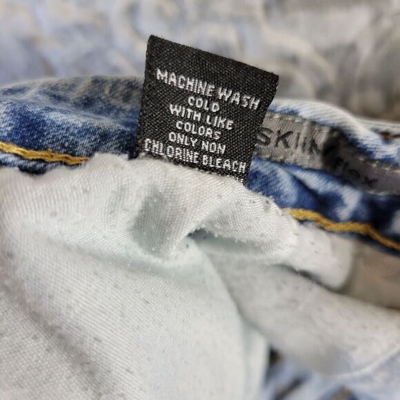 Buckle Black Jeans Mens 32x32 Acid Wash Premium Skinny Flex Distressed - Picture 10 of 16